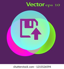 descarga de disquetes. Botón web moderno plano