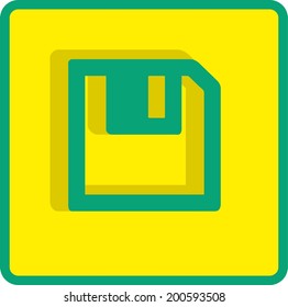 descarga de disquetes. Botón web moderno plano.