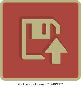 floppy disk download. Flat modern web button