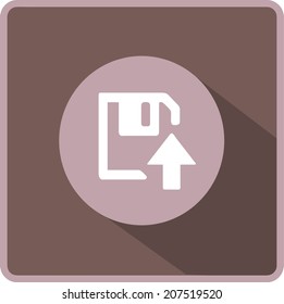 floppy disk download. Flat modern web button