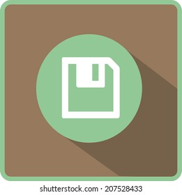 floppy disk download. Flat modern web button.