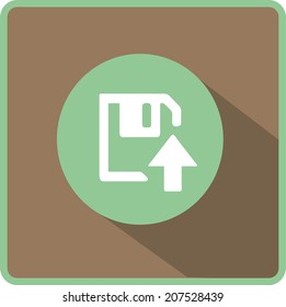 floppy disk download. Flat modern web button