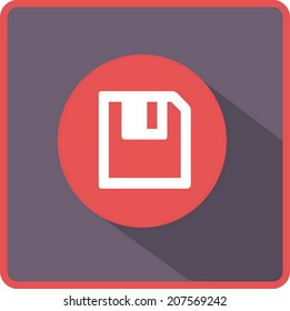 floppy disk download. Flat modern web button.