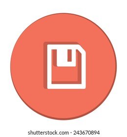 Floppy disk download. Flat modern web button