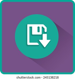 Descarga de disquetes. Botón web moderno plano