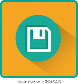 Descarga de disquetes. Botón web moderno plano
