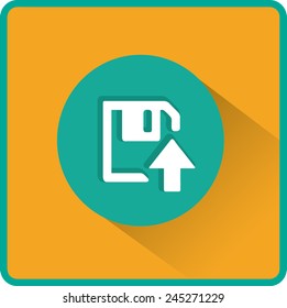 Descarga de disquetes. Botón web moderno plano
