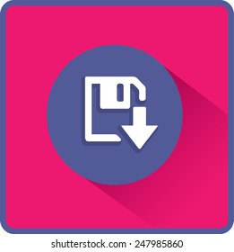 Descarga de disquetes. Botón web moderno plano