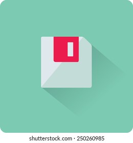 Descarga de disquetes. Botón web moderno plano