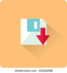 Download de disquete. Botão simples da Web moderno