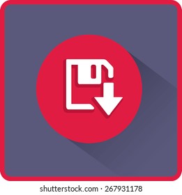 Diskettendownload. Flaches, modernes Web-Button