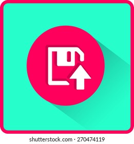 Descarga de disquetes. Botón web moderno plano