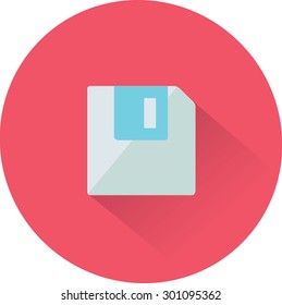 Floppy disk download. Flat modern web button