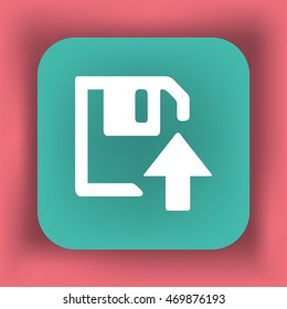 descarga de disquetes. Botón web moderno plano