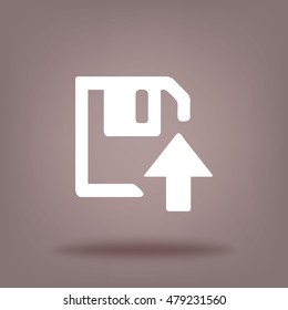 floppy disk download. Flat modern web button