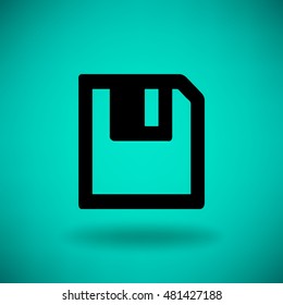 Floppy disk download. Flat modern web button