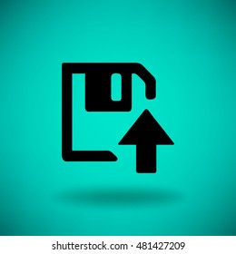 floppy disk download. Flat modern web button