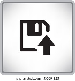 floppy disk download. Flat modern web button