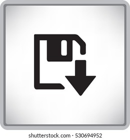 Diskettendownload. Flaches, modernes Web-Button