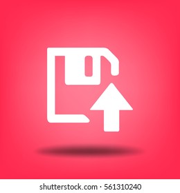 Diskettendownload. Flaches, modernes Web-Button