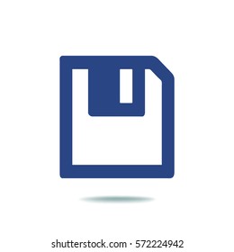 Floppy disk download. Flat modern web button