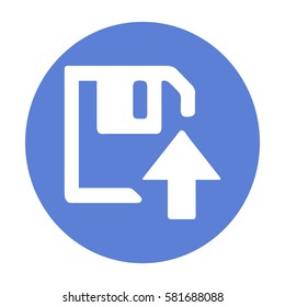 floppy disk download. Flat modern web button
