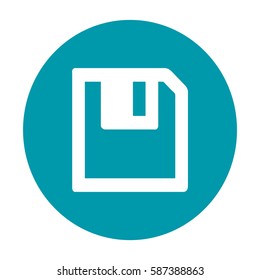 Floppy disk download. Flat modern web button