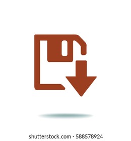 descarga de disquetes. Botón web moderno plano