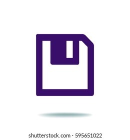 Floppy disk download. Flat modern web button