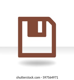 Floppy disk download. Flat modern web button