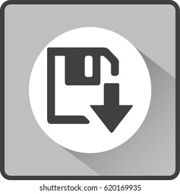 floppy disk download. Flat modern web button