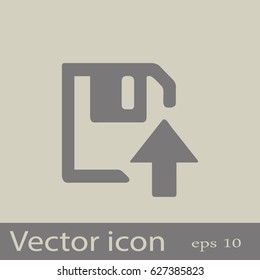 floppy disk download. Flat modern web button