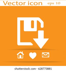 descarga de disquetes. Botón web moderno plano