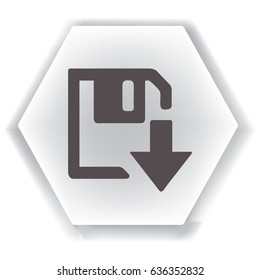 floppy disk download. Flat modern web button