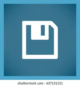 Floppy disk download. Flat modern web button