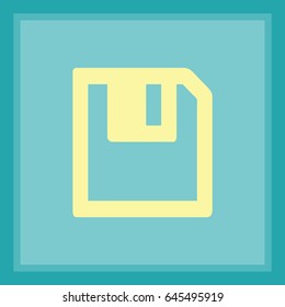 Floppy disk download. Flat modern web button