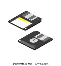 Floppy disk (Drive:A) front side object vector design illustration