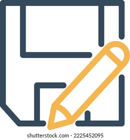 Floppy disk edit Vector Icon which is suitable for commercial work and easily modify or edit it
