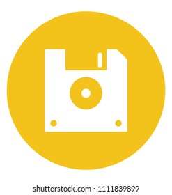 Floppy Disk Flat Colored Icon