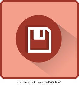 Floppy disk. Flat modern web button