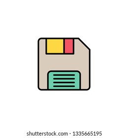 Floppy disk flat vector icon sign symbol
