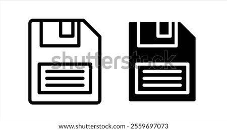 Floppy disk Icon collection in filled and stroke style.