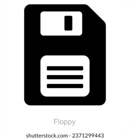 Floppy and disk icon concept