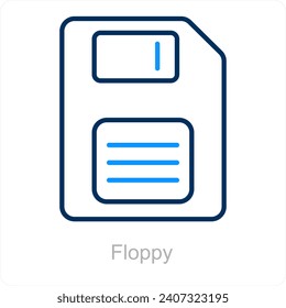 Floppy and disk icon concept