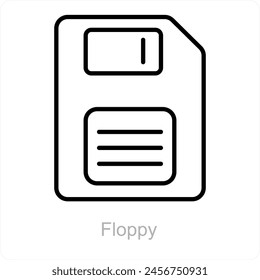 Floppy and disk icon concept