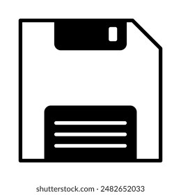 Floppy disk icon. Diskette icon in glyph style