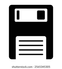 Floppy disk icon. Floppy disk (diskette) icon. Symbol of conservation or information. Computer floppy disk (disk) for recording data. diskette vector symbol in black filled and outline style. Eps 10