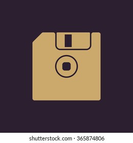 The floppy disk icon. Diskette symbol. Flat Vector illustration