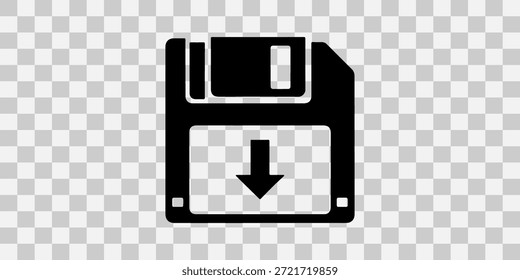 Icono de disquete con flecha de Descarga