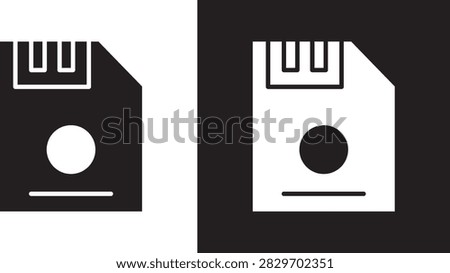 Floppy disk icon editable outline label..